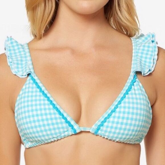 NEW Jessica Simpson Pink Seersucker Bikini - Picture 1 of 3